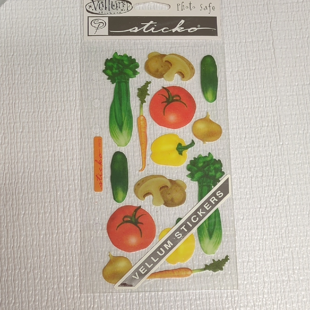🩵2/$10🩵Sticko Vellum Vegetable Stickers